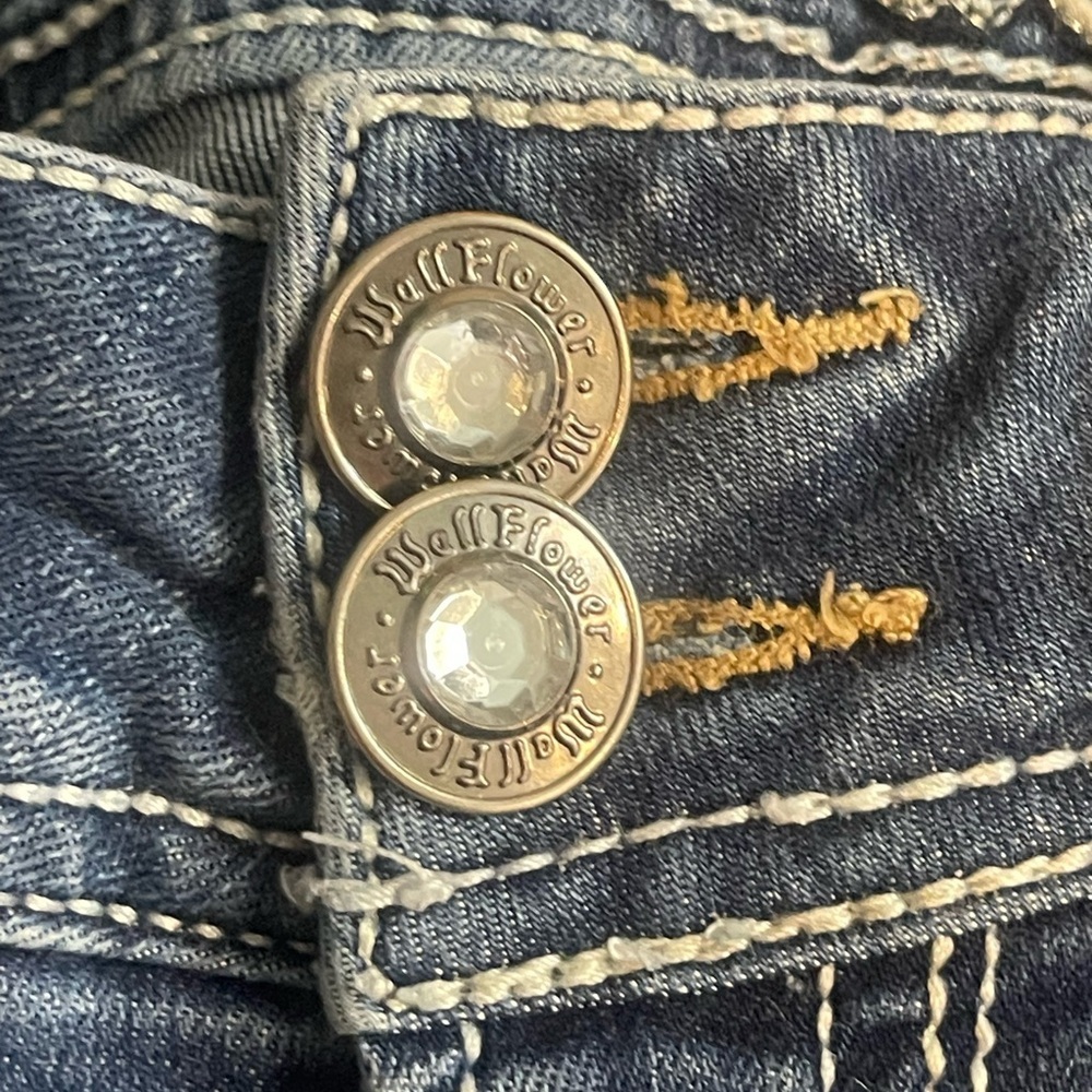 Wallflower Upcycled Bell Bottom Boho Jeans Sz3 Unique Handcrafted Paisley Design - Picture 6 of 15